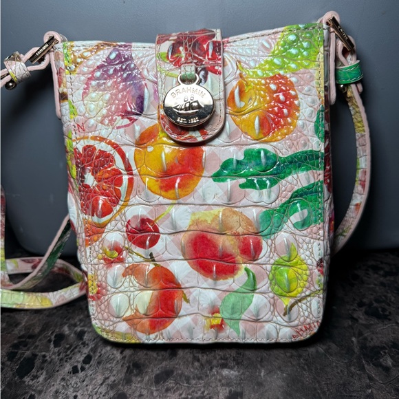 Brahmin Handbags - Brahmin Floral Watercolor Printed Crossbody in Pink, Red, Yellow & Green